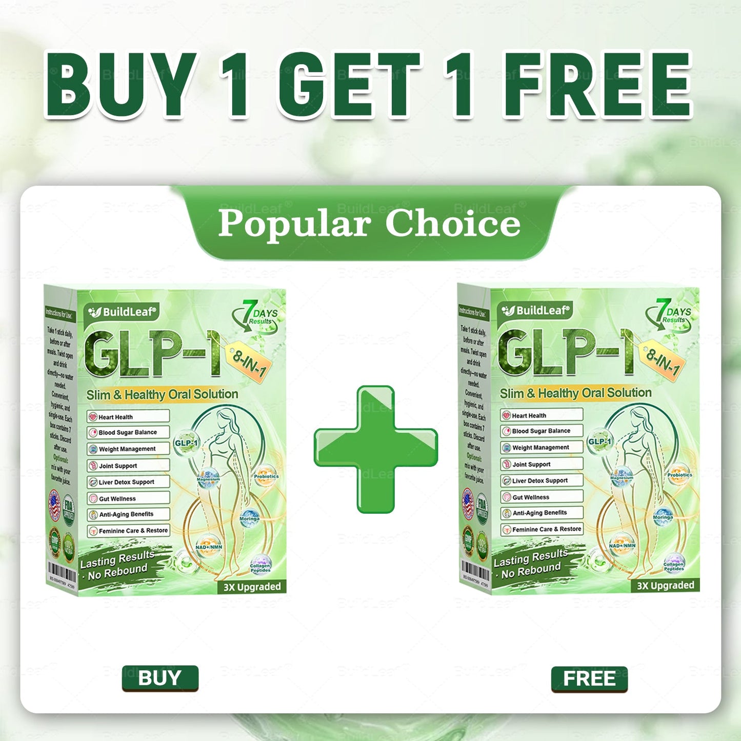 🔥Official Store | BuildLeaf® GLP-1 8-in-1 Slim & Healthy Oral Solution (Once a day, results in 7 days), With 100 Billion CFU Active Probiotics ✅ Supports weight management, heart health, diabetes, gut & women’s health, while firming skin & boosting energy