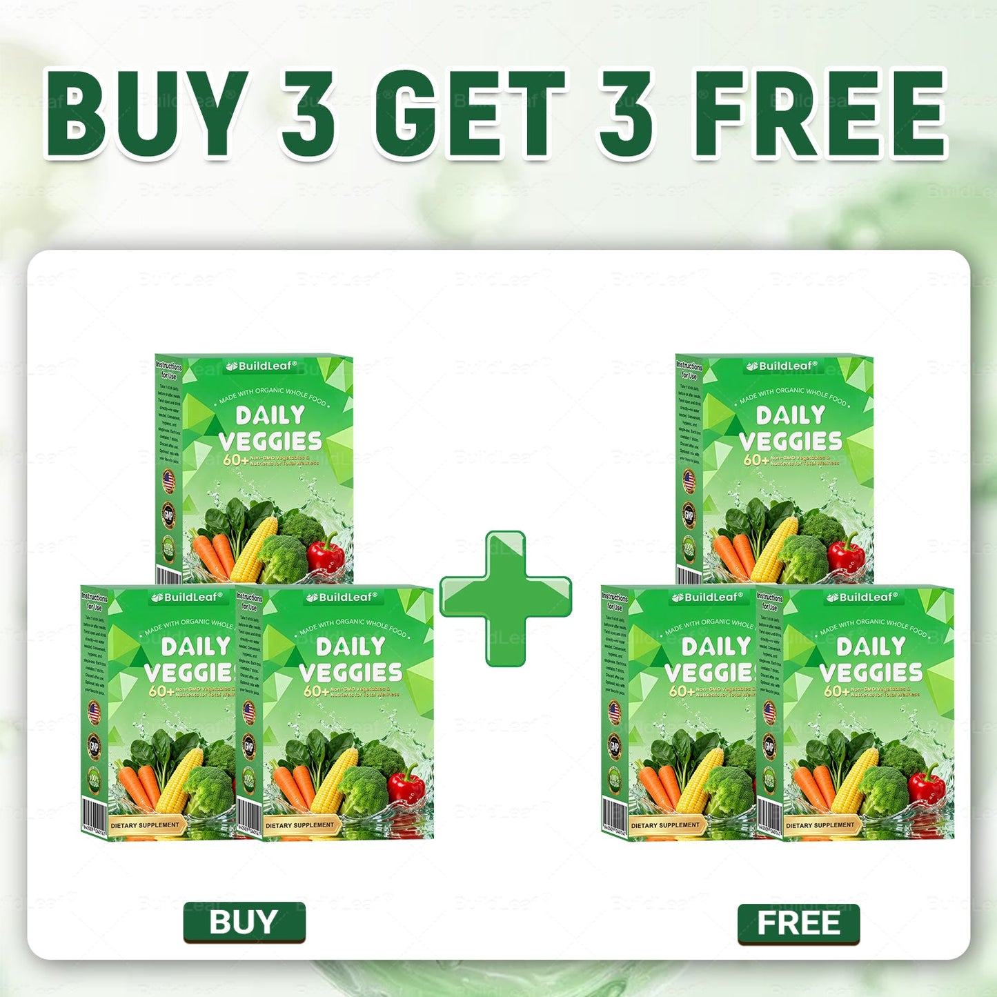 BuildLeaf® 60+ Non-GMO Vegetables Oral Solution, made with organic whole-food superveggies for total wellness.