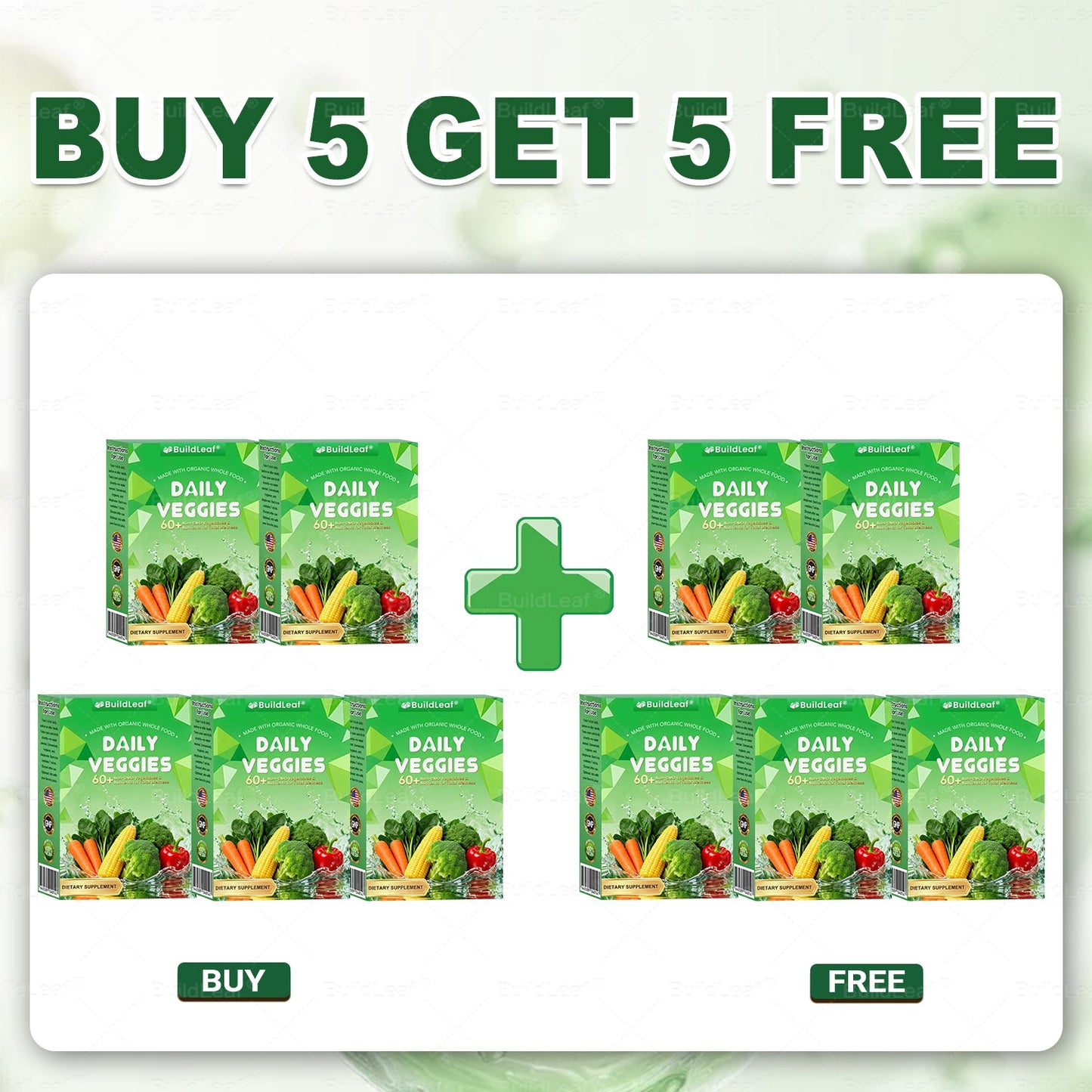 BuildLeaf® 60+ Non-GMO Vegetables Oral Solution, made with organic whole-food superveggies for total wellness.