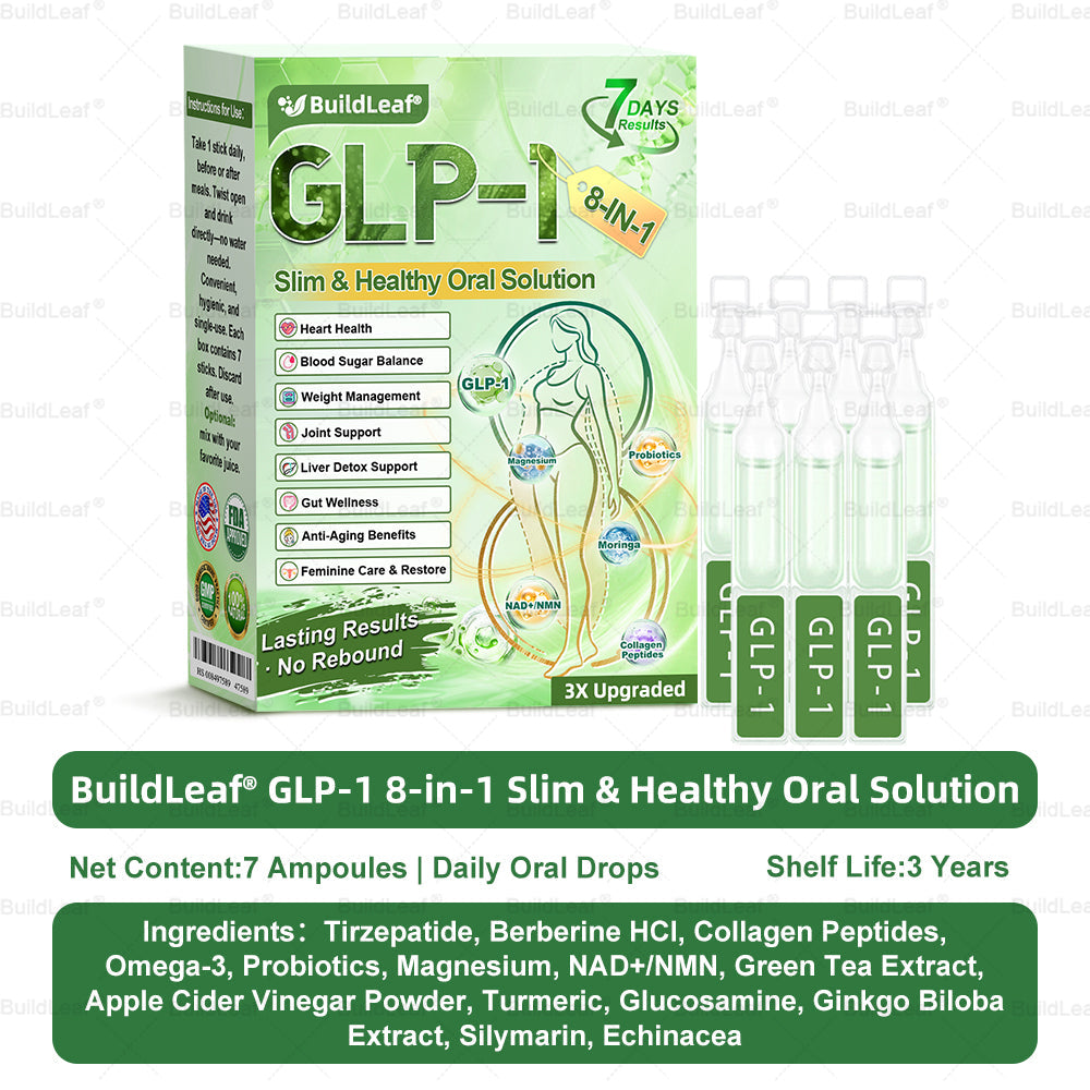 🔥Official Store | BuildLeaf® GLP-1 8-in-1 Slim & Healthy Oral Solution (Once a day, results in 7 days), With 100 Billion CFU Active Probiotics ✅ Supports weight management, heart health, diabetes, gut & women’s health, while firming skin & boosting energy